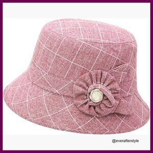 Vintage Floral Bucket Hat Cotton Polyester Adjustable Fedora